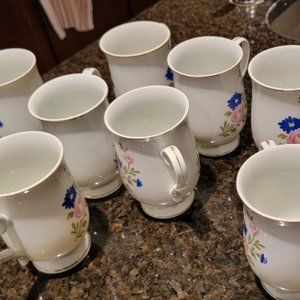 Sheffield Fine China Porcelain Tea Cup Set o f10